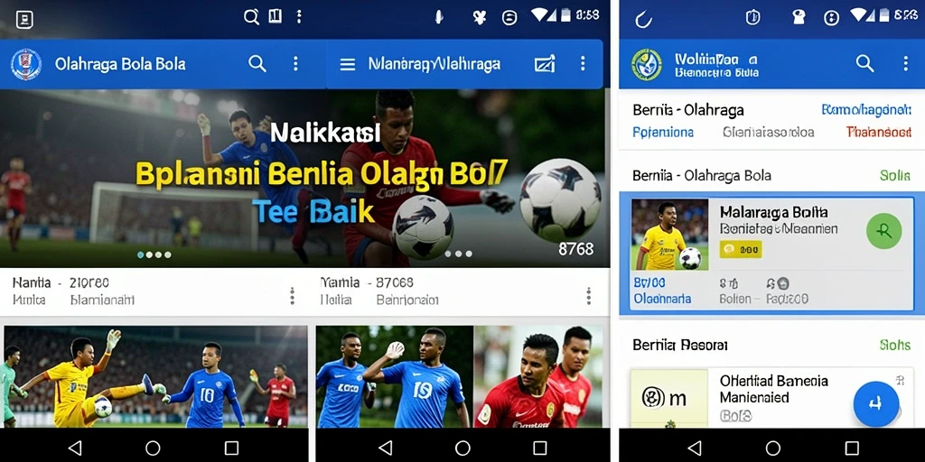Antarmuka modern dan mudah digunakan dari aplikasi Olahraga Bola.