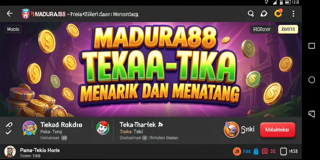 Tampilan antarmuka MADURA88 yang menarik dan menantang.