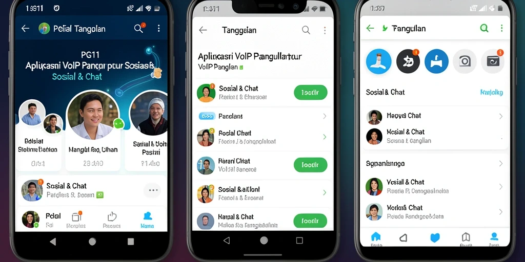 Antarmuka PG11 yang menampilkan fitur VoIP Panggilan yang canggih.