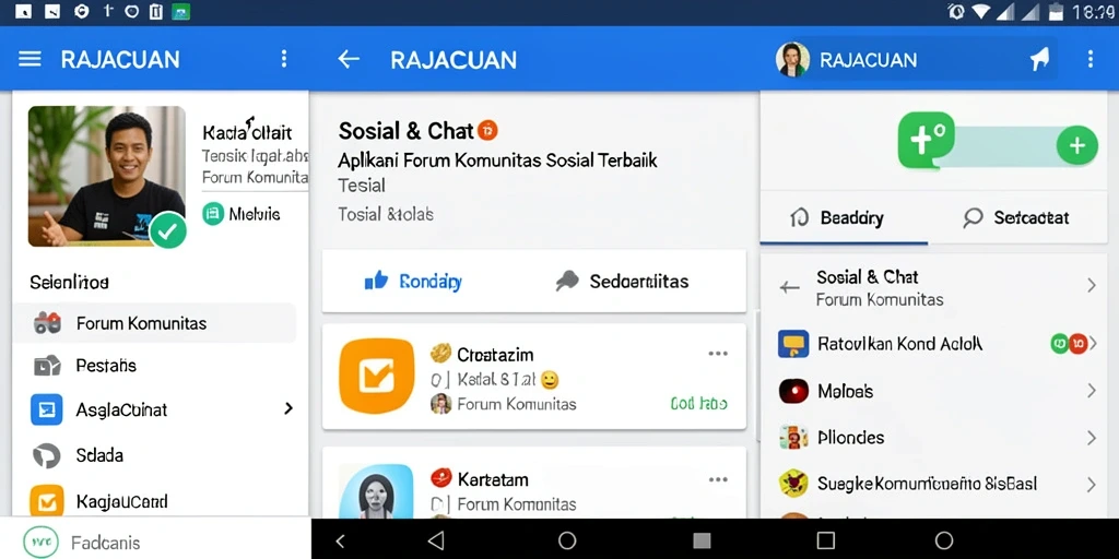 Tampilan antarmuka RAJACUAN yang intuitif dan menarik untuk forum komunitas.