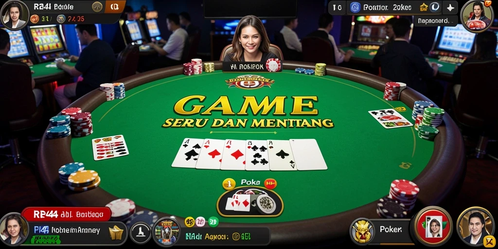 Tampilan antarmuka menarik saat bermain Poker di RR44.