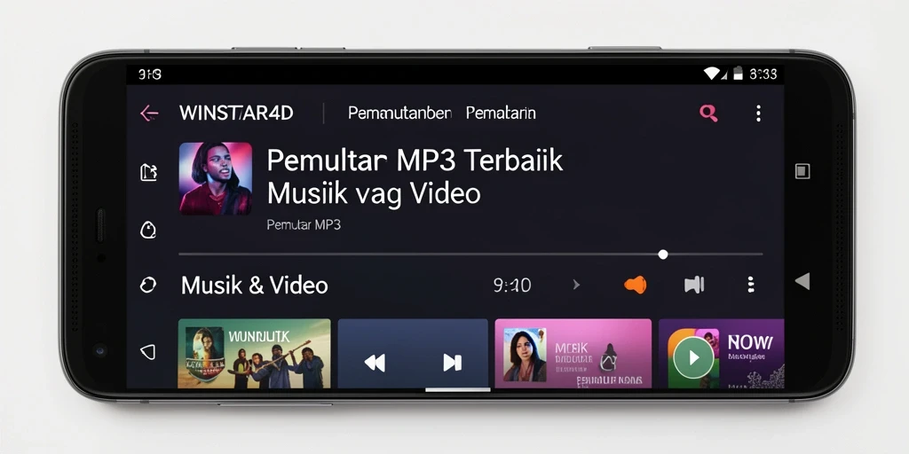 Antarmuka menarik dari aplikasi Pemutar MP3 WINSTAR4D.